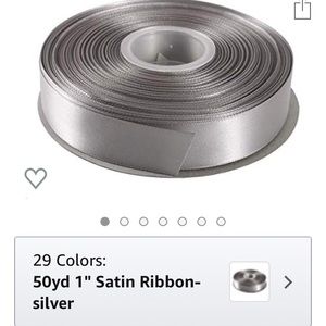 Gray/silver satin ribbon